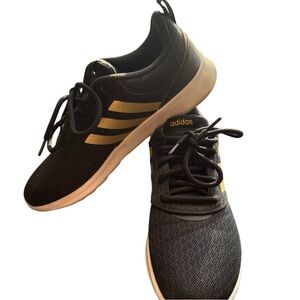 Adidas Womens Black and Gold Sneakers